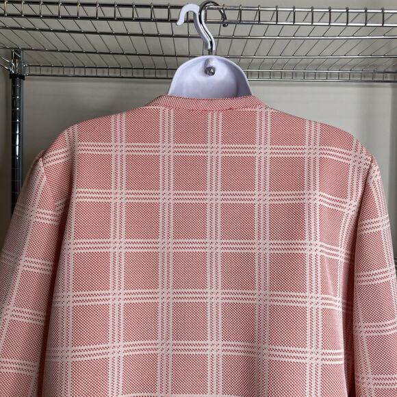 Vintage 1970’s Sears Knit Boutique Women's Pink Plaid Cardigan Jacket Size 18‎ - Picture 10 of 11